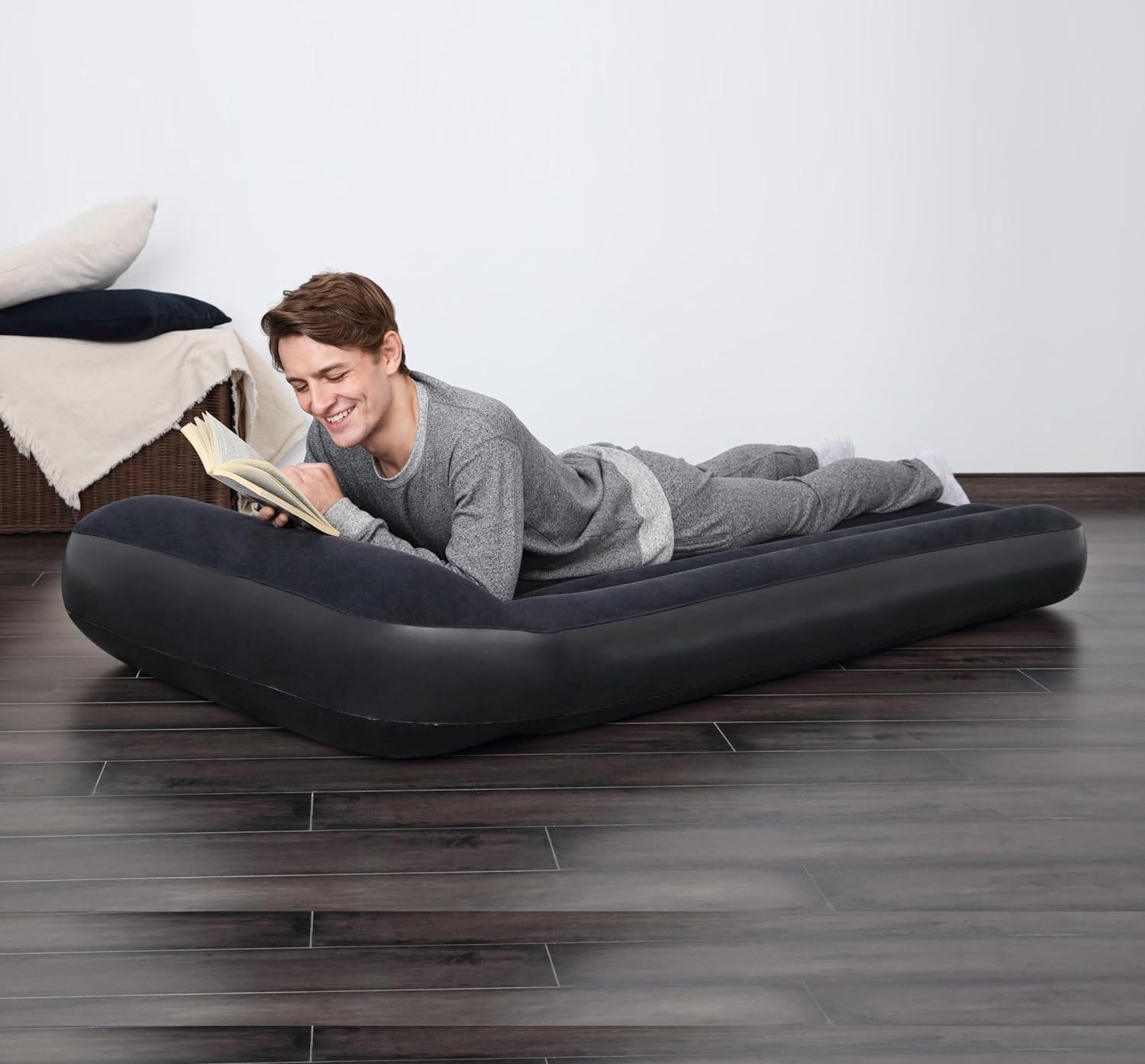 تشک بادی تک نفره با روکش مخمل (7)